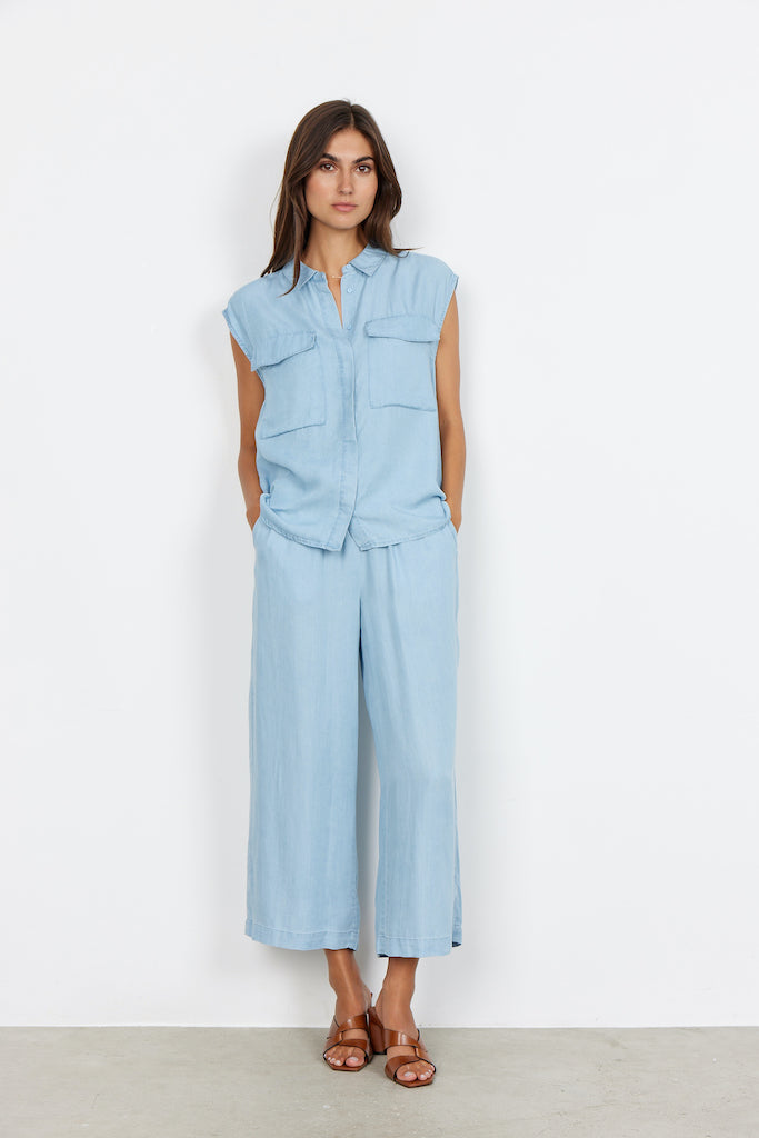 Dam Byxor Loose Fit Denimlook 100% Lyocell-3