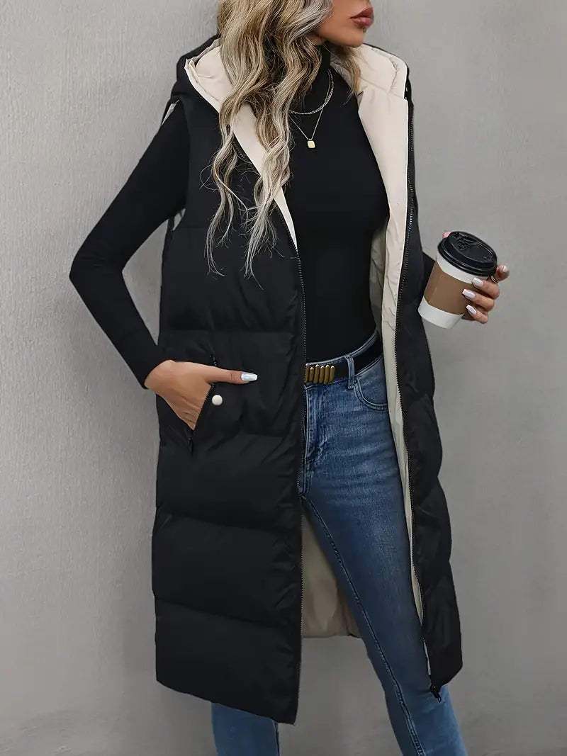 Dam Hoodie Zip Modern Design Mjuk Bomull 8