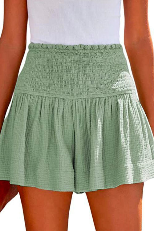 Dam Shorts Bred Ben Elastiska Bomull Polyester Monokroma-1