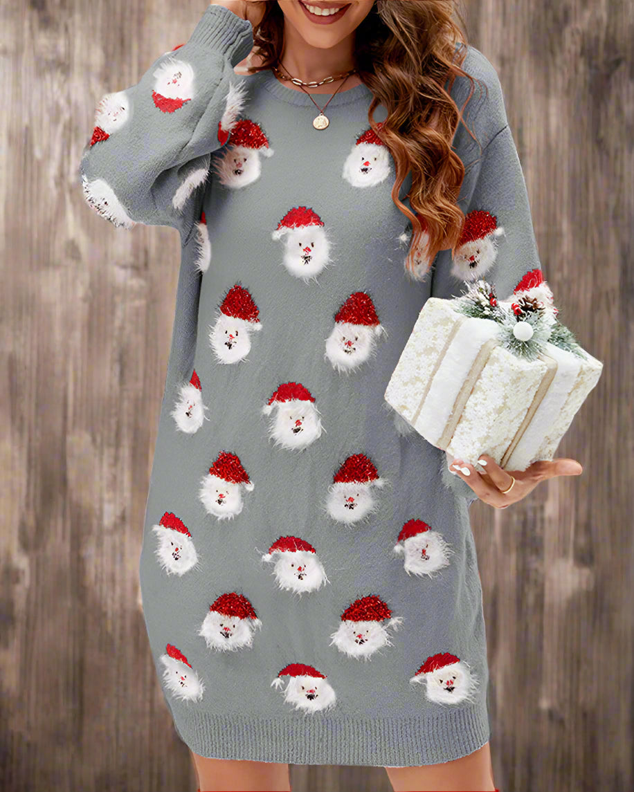 Dam Lång Jultröja Avslappnad Design Mjuk Fiber 3