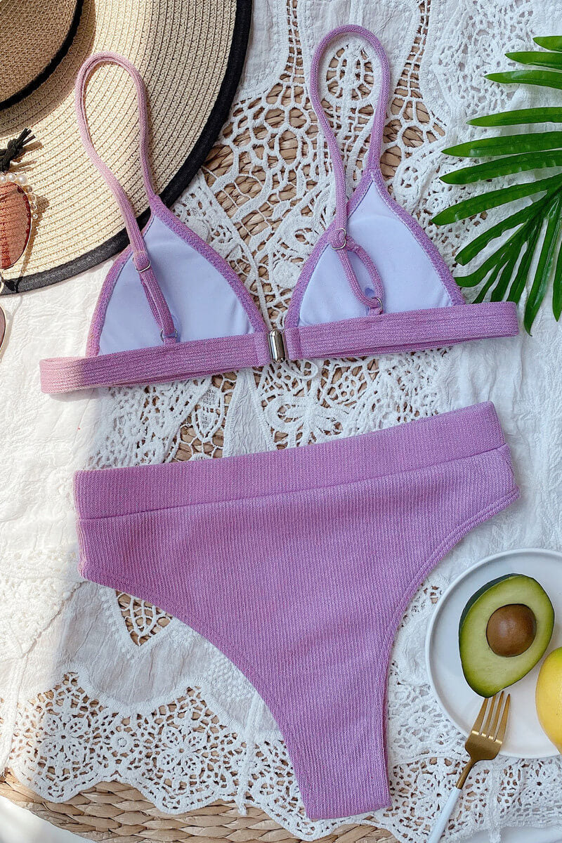 Bikini Dam Triangeltopp och Heta Byxor i Nylon-Spandex – Smickrande Badkläder för Strand och Pool 2