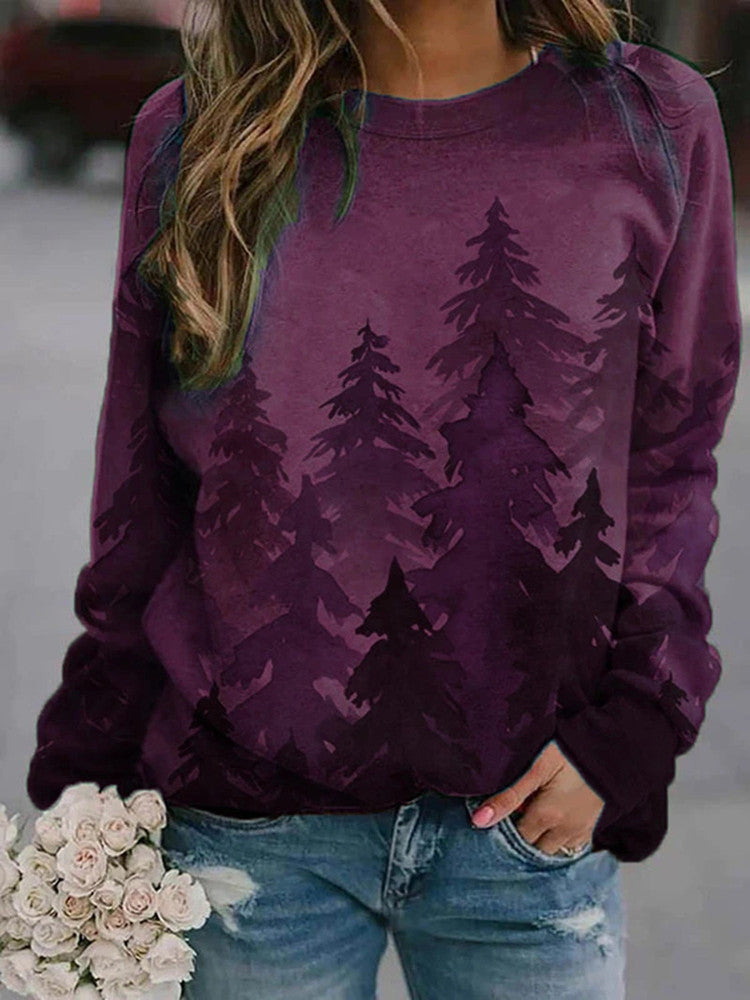 Lång Hoodie Dam Bekväm Bomull Unik Design-4