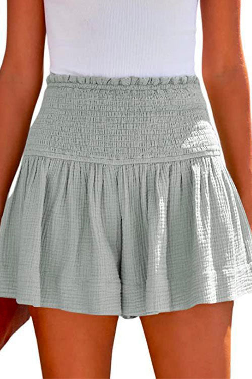 Dam Shorts Bred Ben Elastiska Bomull Polyester Monokroma-2
