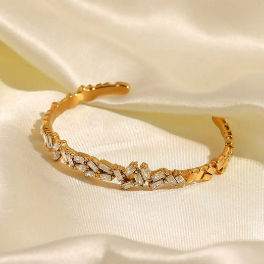 Guldarmband Dam Ăppen Design 18K GuldplĂ€tering med Zirkonium-1