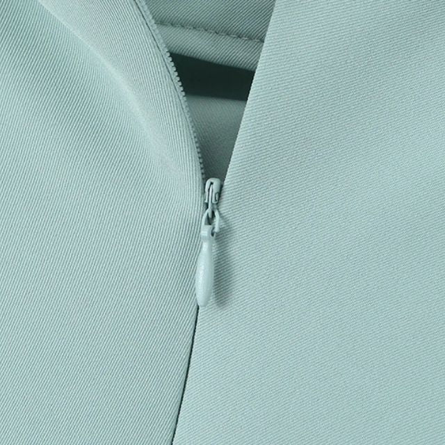 Kvinnors Midi Kjol Justerbar Hög Midja Polyester med Vågiga Sidospår-4