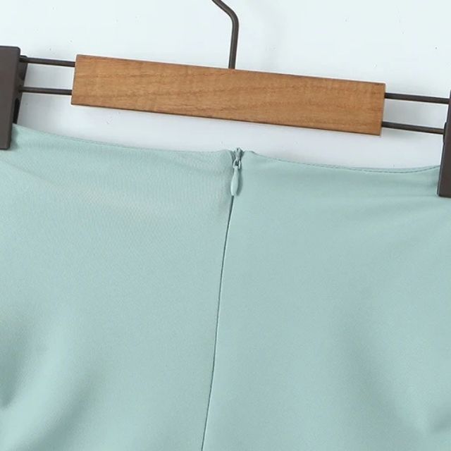 Kvinnors Midi Kjol Justerbar Hög Midja Polyester med Vågiga Sidospår-5