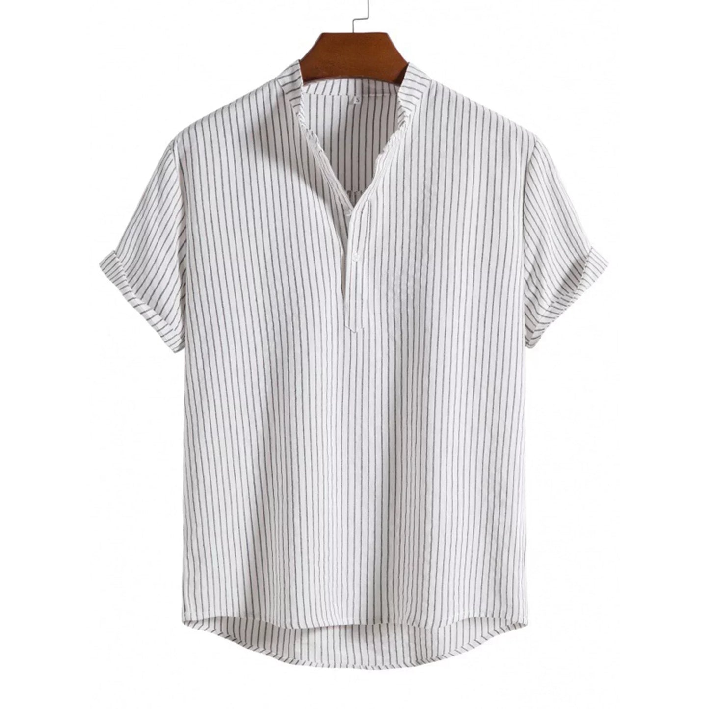 Vit Henley Dam Skjorta i Bomull och Polyester - Elegant Blus för Vardags- och Festbruk 3