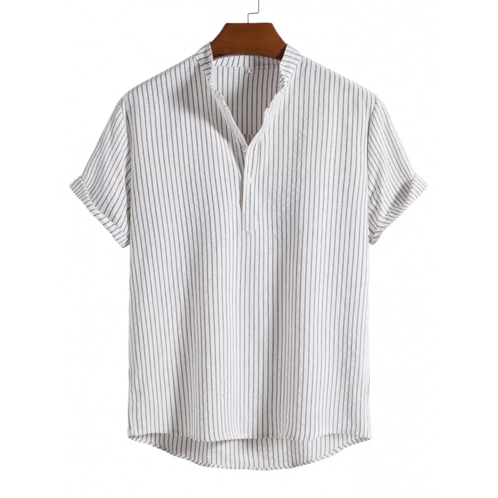 Vit Henley Dam Skjorta i Bomull och Polyester - Elegant Blus för Vardags- och Festbruk 3