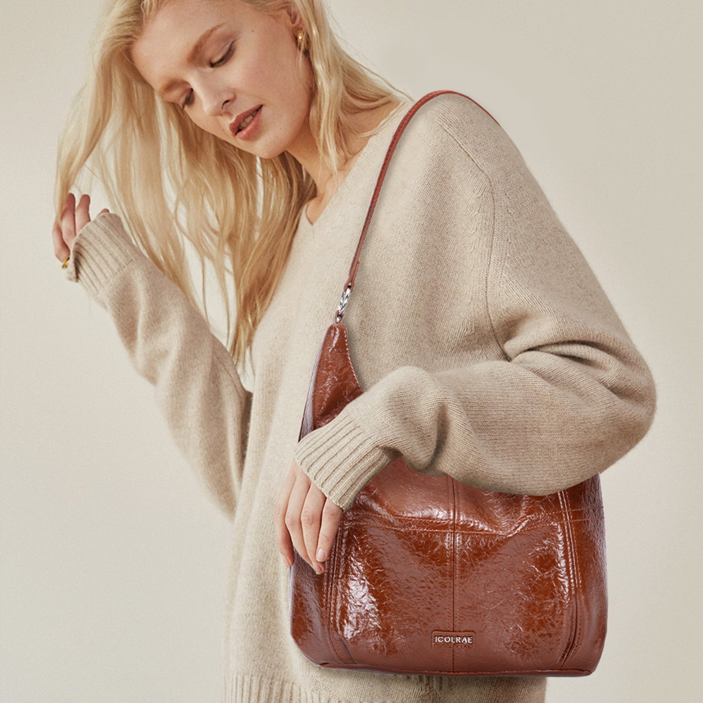 Dam Väska Vardaglig PU-läder Rymlig Design-3