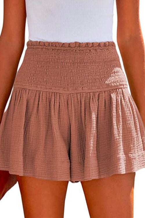 Dam Shorts Bred Ben Elastiska Bomull Polyester Monokroma-3
