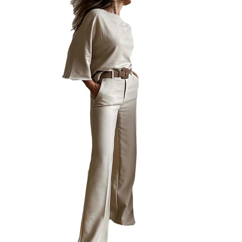 Kostym Set Dam Tvådelad Polyester Enkel Stil S/L/XL-6