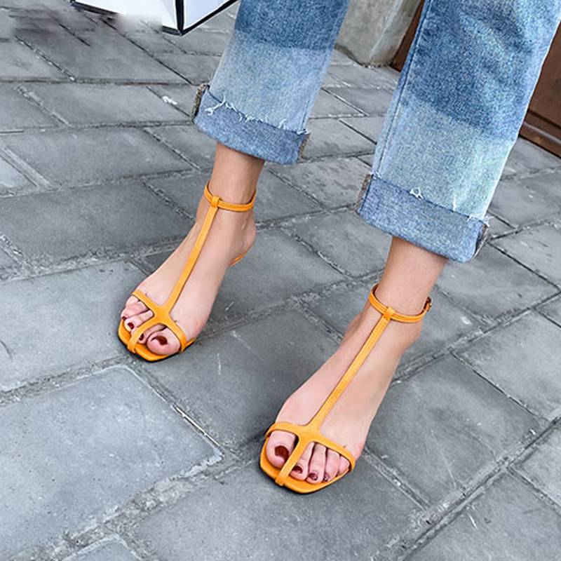 Dam Sandaler Gladiatorer PU-Läder Hög Klack 5-8 cm-2