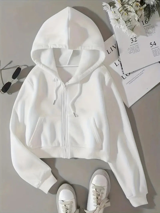 Dam Crop Hoodie Trendig Mjuk Material-1