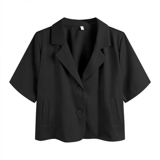 Dam Blazer Korta Ärmar Polyester Elegant och Mångsidig 1