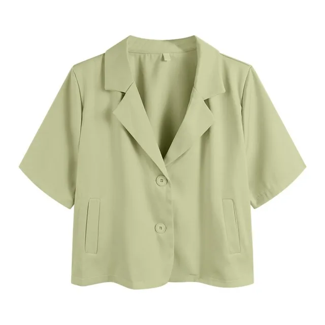 Dam Blazer Korta Ärmar Polyester Elegant och Mångsidig 11