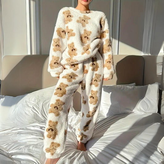 Dam Pyjamas Med Björnmönster Mjuk Material Kappahl-1