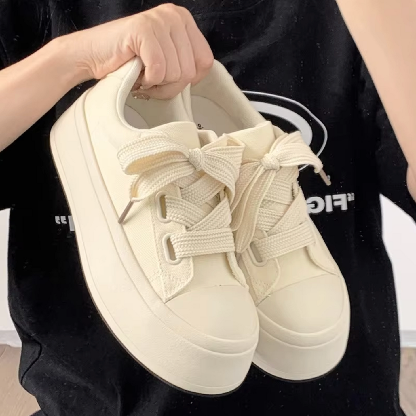 Kvinnors Sneakers Platå Textil Syntet-4