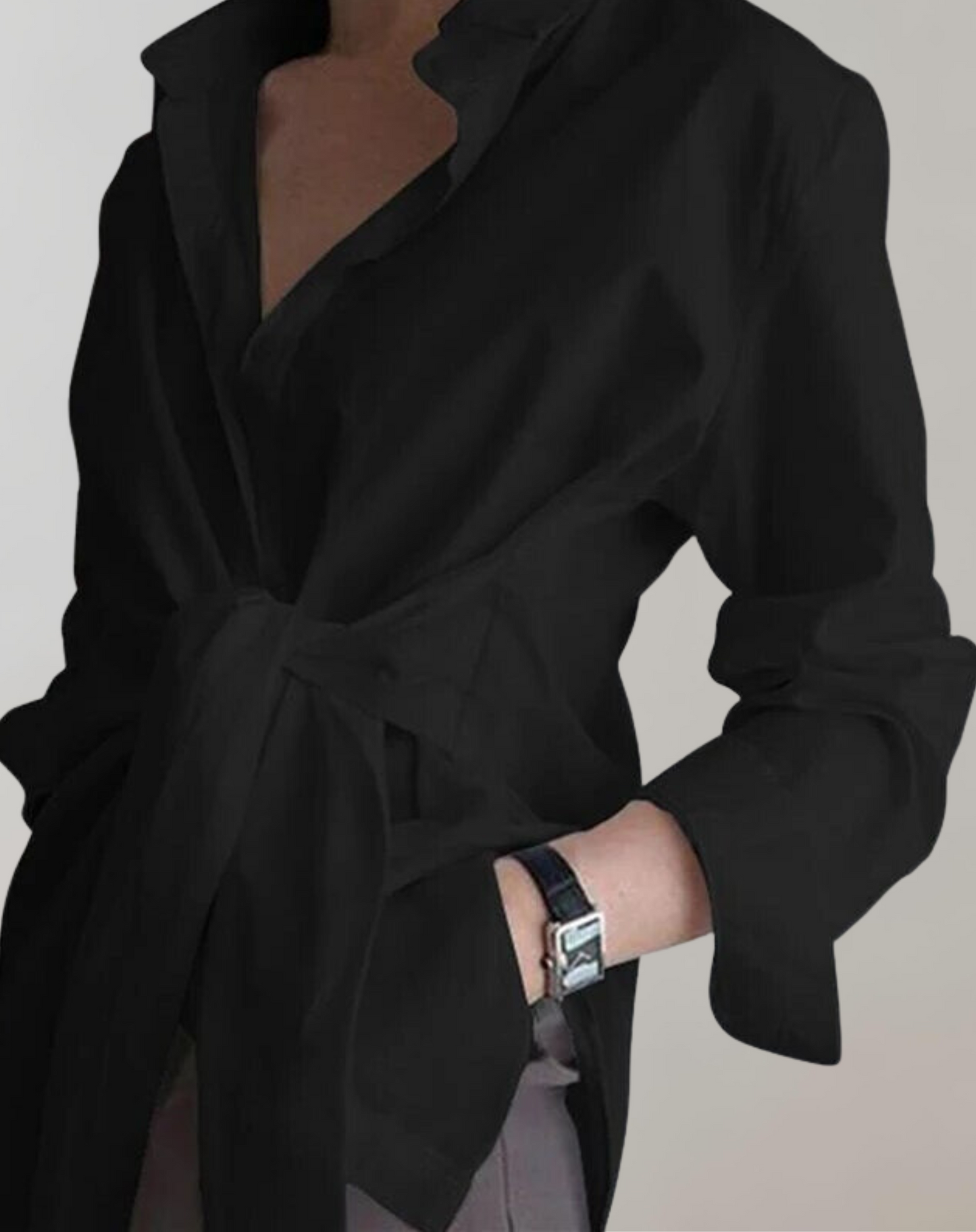 Variant image for Dam Blus Långärmad Klassisk Stil Mjuk Material-1