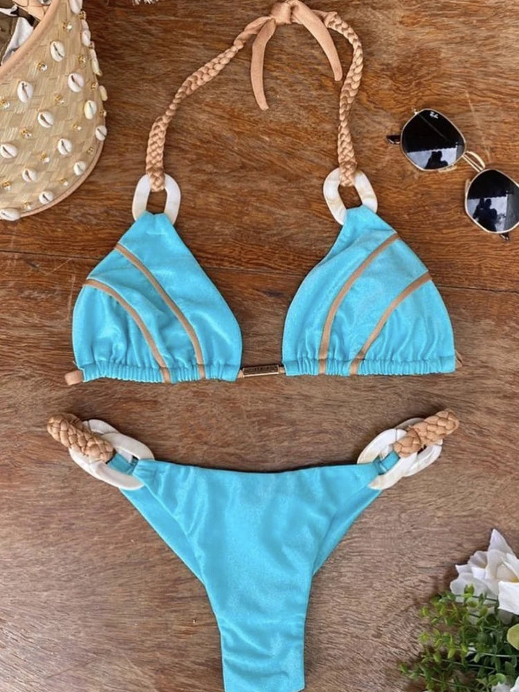 Dam Bikini Set Trendig och Bekväm Nylon Spandex-1