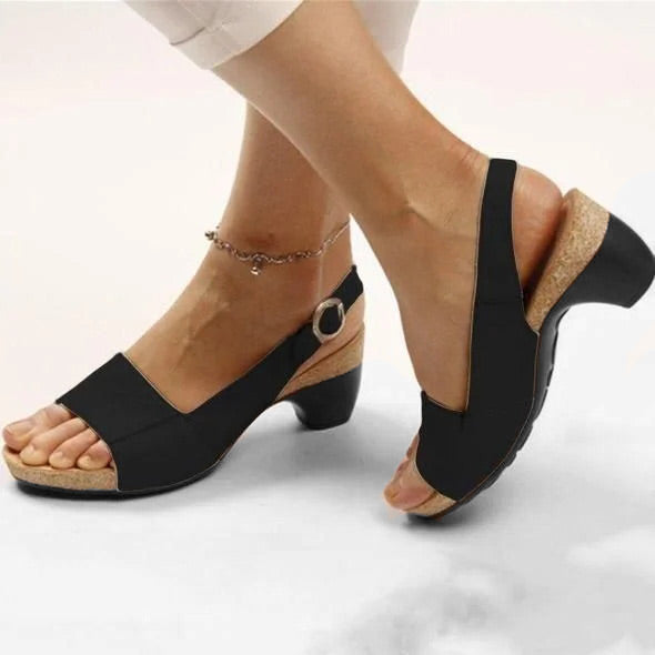 Dam Sandaler Tjocka Stycken Syntetiskt Material 5