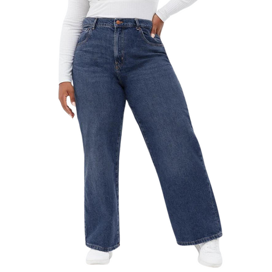 Kvinnors UtsvÀngda Jeans Elastisk Denim Hög Midja-1