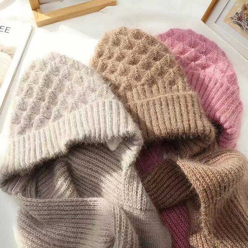 Dam Hatt och Halsdukset Vintertillbehör Mjuk Ull-3