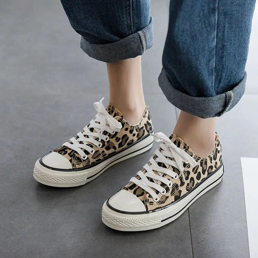 Dam Sneakers Leopardmönster Trendig Design Vadderad Innersula Högkvalitativa Material-1