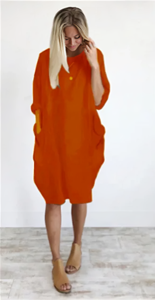 Kvinnors Klänning Löst Passform Polyester 2