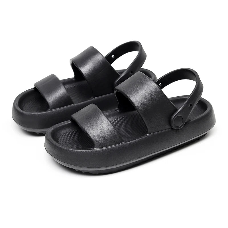 Dam Sandaler Slip-On Ortopedisk Design med Dubbla Remmar och Vadderad Sula-6