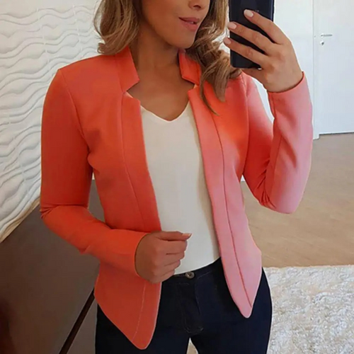 Dam Blazer Skräddarsydd Polyester för Kontorsarbete Elegant Design-1