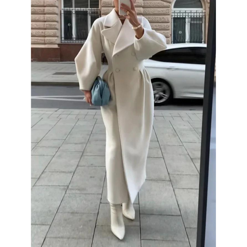 Dam Trenchcoat Lång Ärmd Ull-1