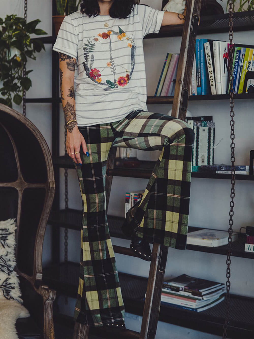 Snygga Byxor Dam Retro Brett Ben Polyester-3