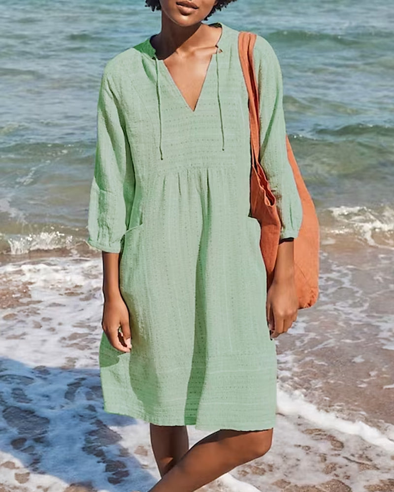 Variant image for Kvinna A-Line Klänning V-Neck Lätt Material-7