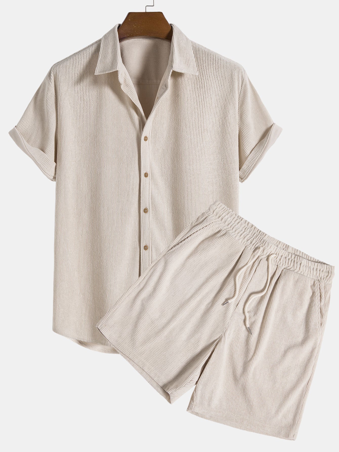 Variant image for Herr Sladdskjorta och Shorts i Första Klassens Material för Sommar-1
