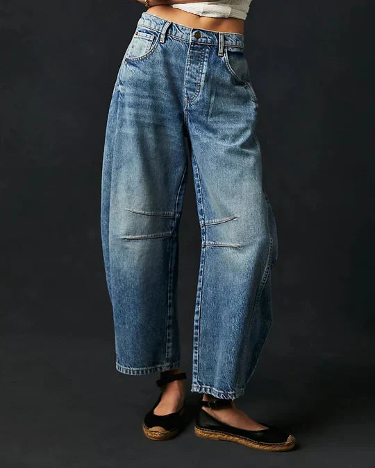 Kvinnors Jeans Medelhögt Förbund Bekväm Bomull 1