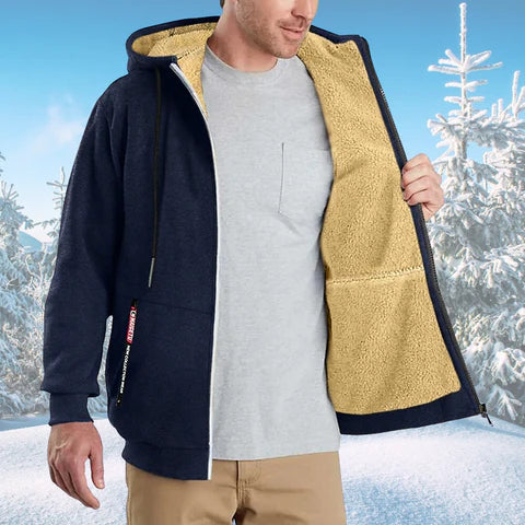 Herrar Huvtröja Dragkedja Fleece Polyester-2