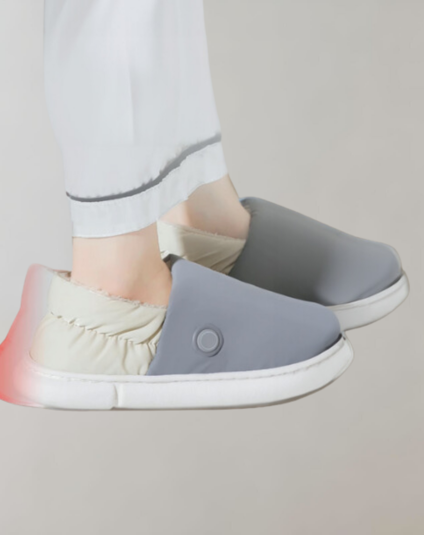 Damer Uppvärmda Tofflor Minimalistisk Design Mjuk Värmeisolerande Textil-3
