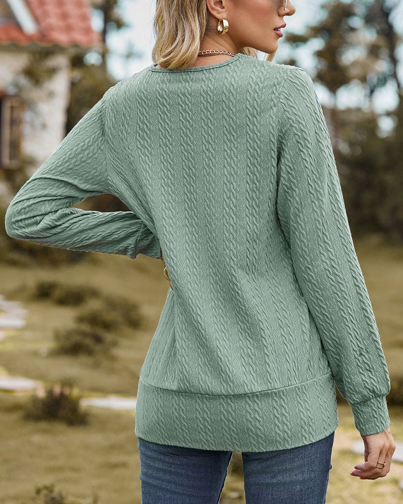 Kvinnor Blus Långa Ärmar Klassisk Hållbart Material-2