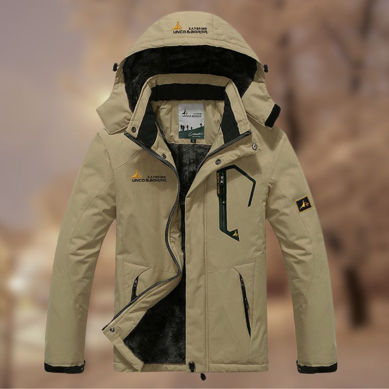 Herr Vinterjacka Vindtät Sportig Design Hållbart Material-2