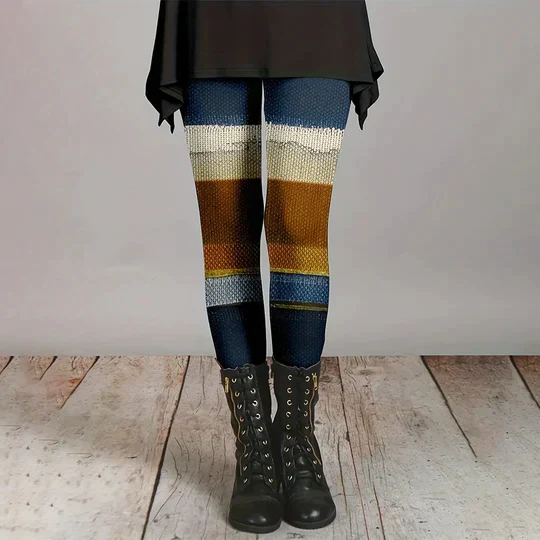 Variant image for Damleggings Färgblock Flexibelt Material Andningsbart Tyg-1