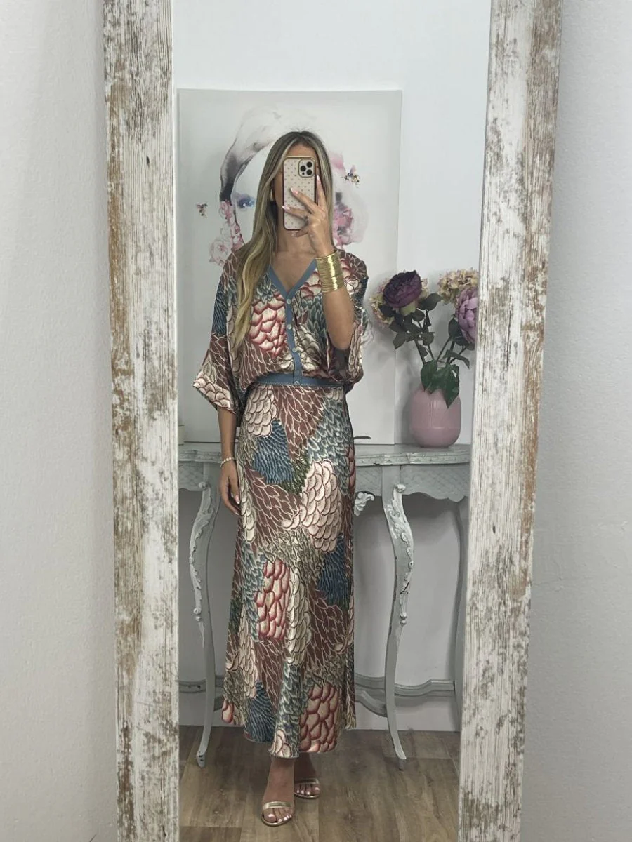 Dam Blommig Klänning Lång Siden 9