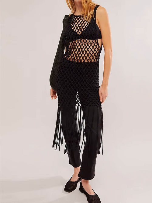 Dam Tröja Djärv Nätdesign Polyesterfiber-1