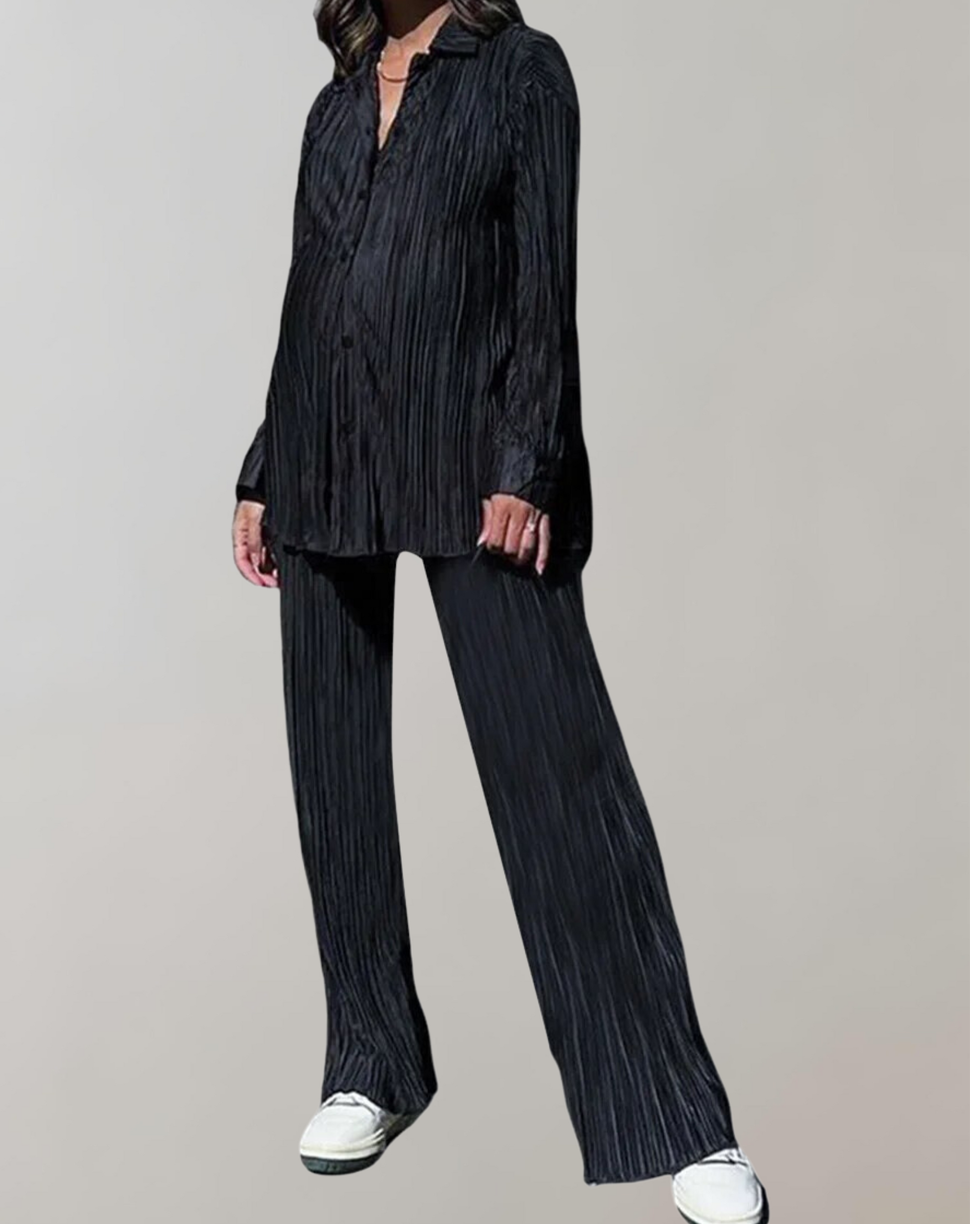 Kvinnors Byxor och Toppset Mjukt Tyg Elegant Design-1