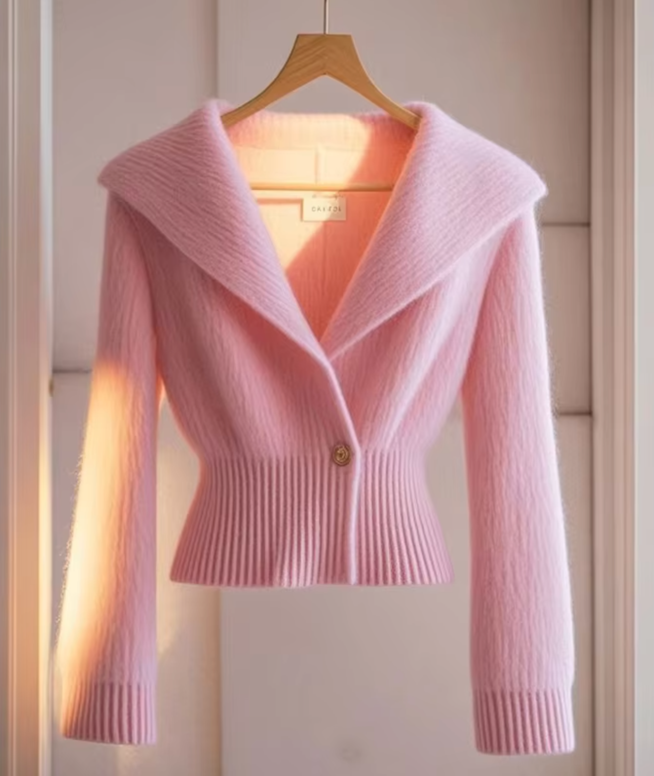 Kvinnojacka Knappstängning Ull Klassisk-2