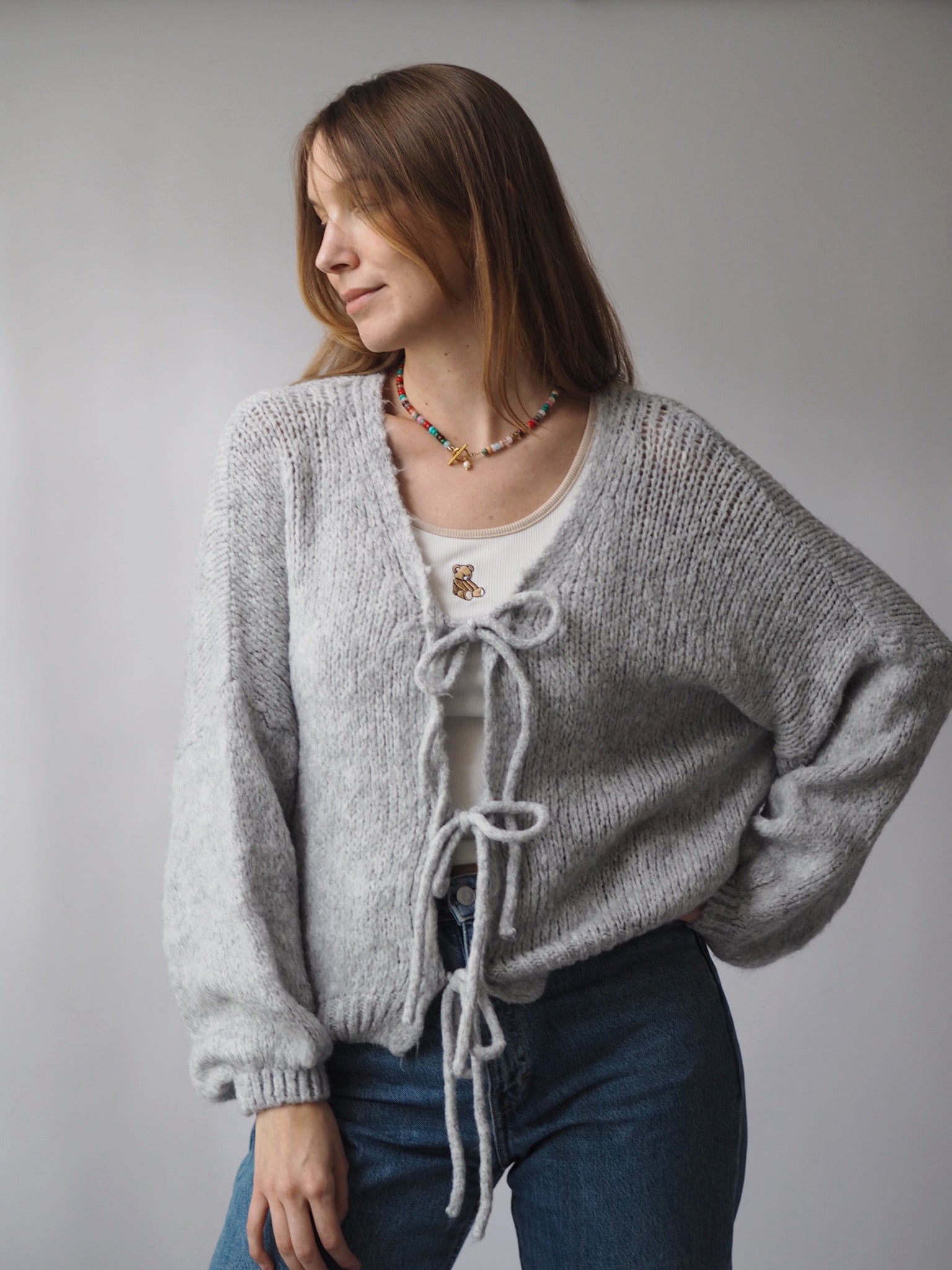 Variant image for Dam Cardigan Enfärgad Design med Bindande Bälte Mjuk Material-6