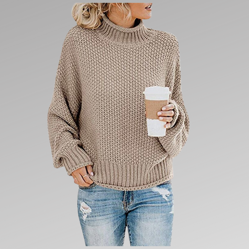 Variant image for Stickad Dam Tröja Hög Krage Ull Regular Fit-49