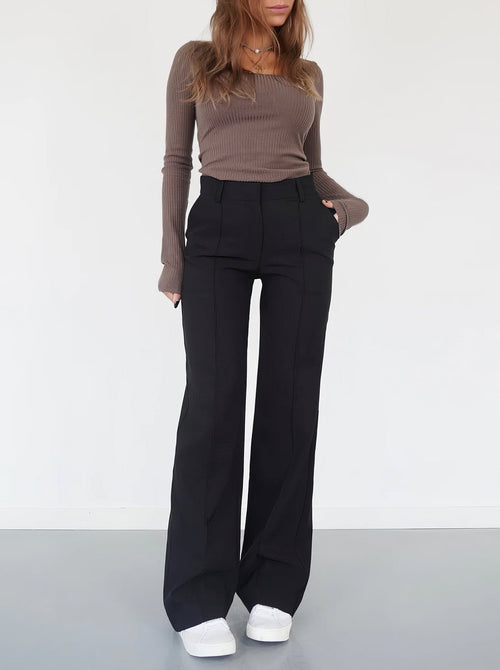 Kvinnors Vardagsbyxor Elastisk Polyester-1