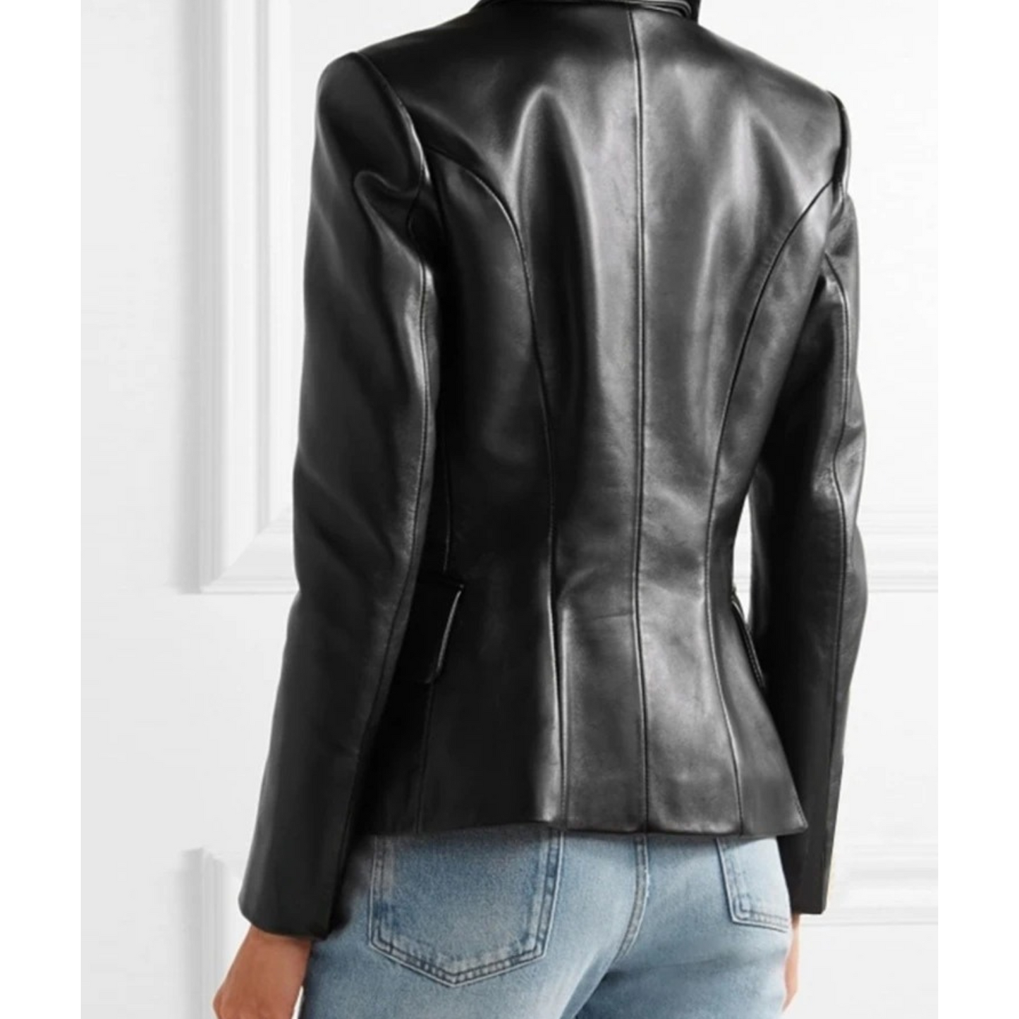 Kvinnor Blazer Dubbelt Bröst Skräddarsydd Polyester-2