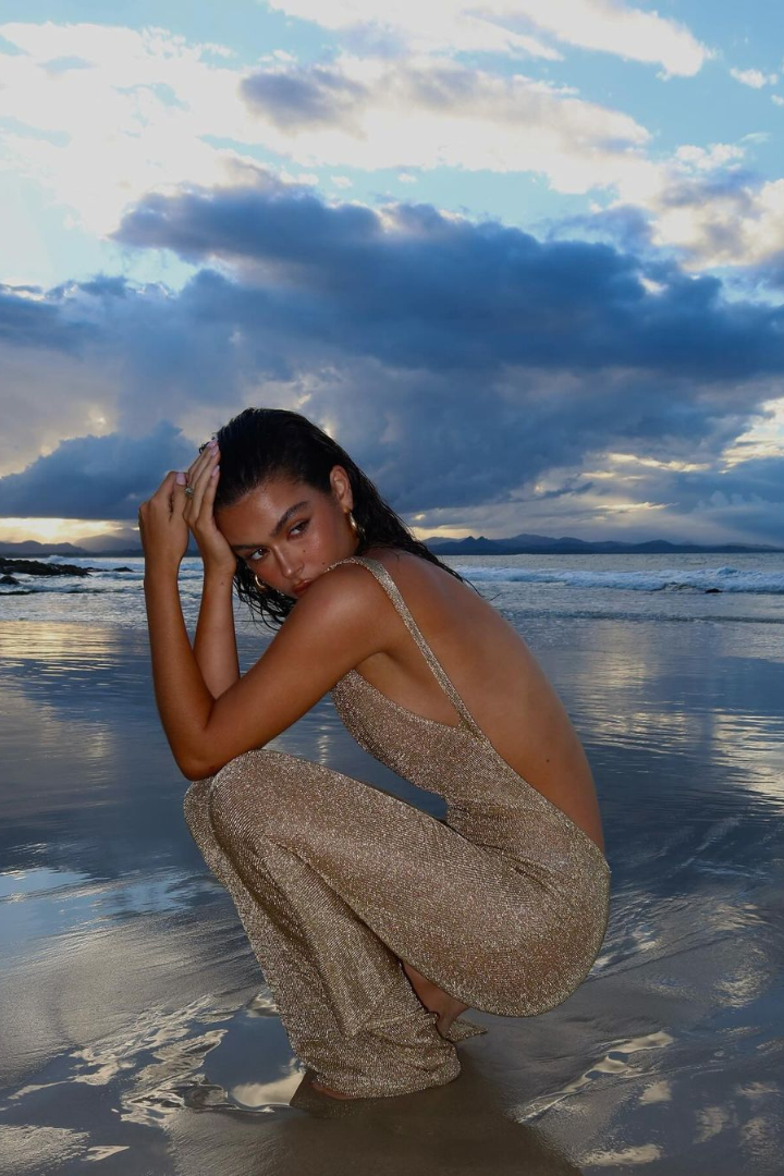 Kvinnors Klänning Ryggfri Slits Mjukt Tyg Dekorationer-6