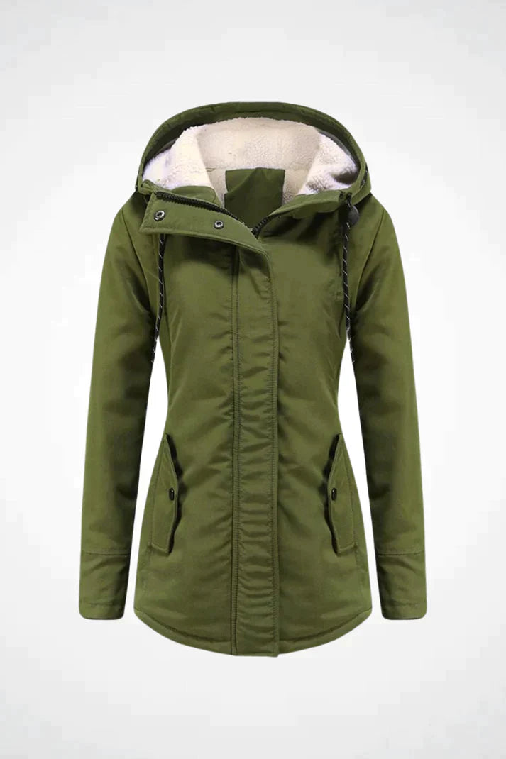 Dam Vinter Jacka Parkas Skräddarsydd Design i Högkvalitativ Polyester-1